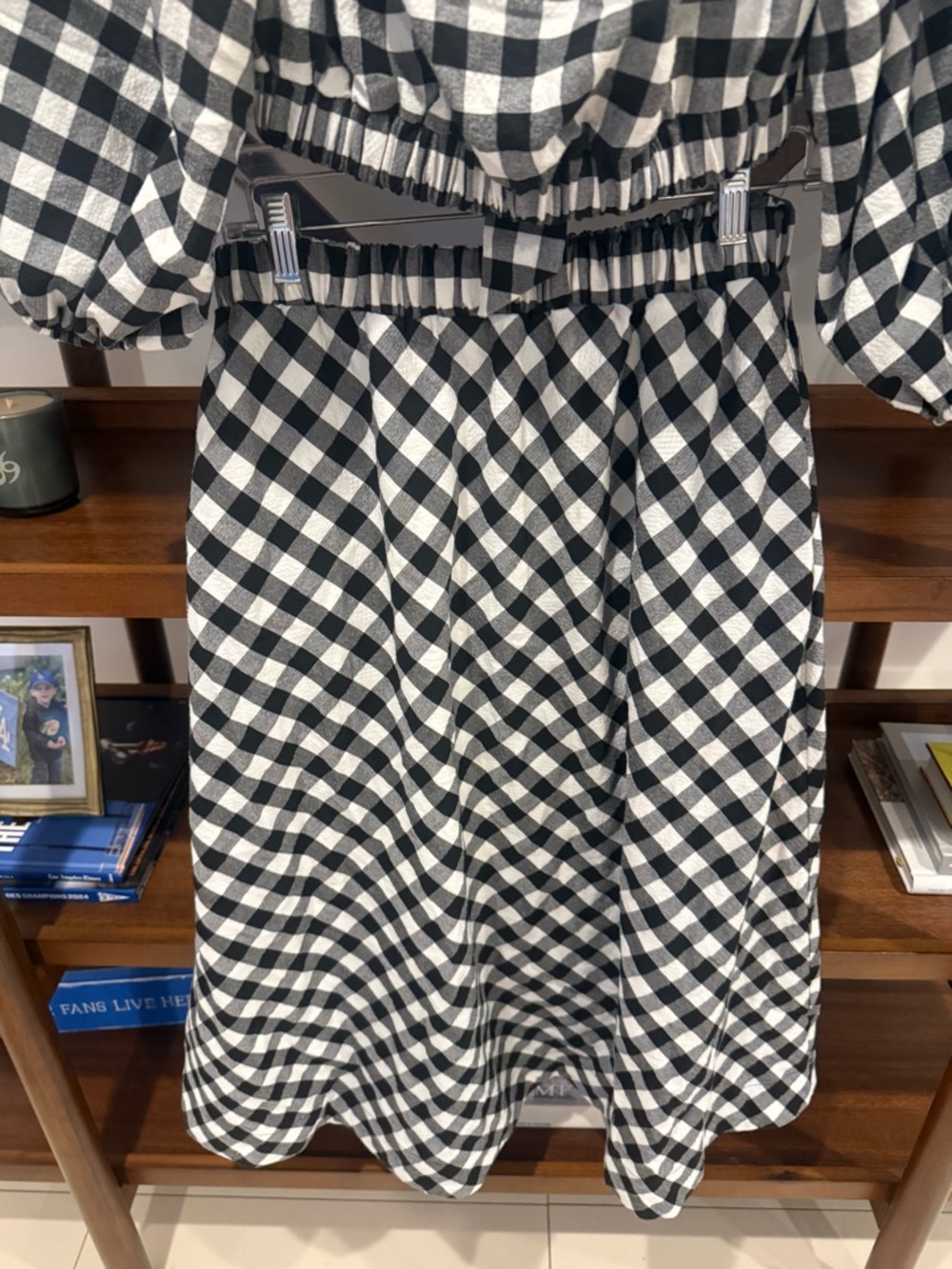 Anthropologie Maeve Gingham 2 piece Skirt and Top Set - Picture 4 of 7